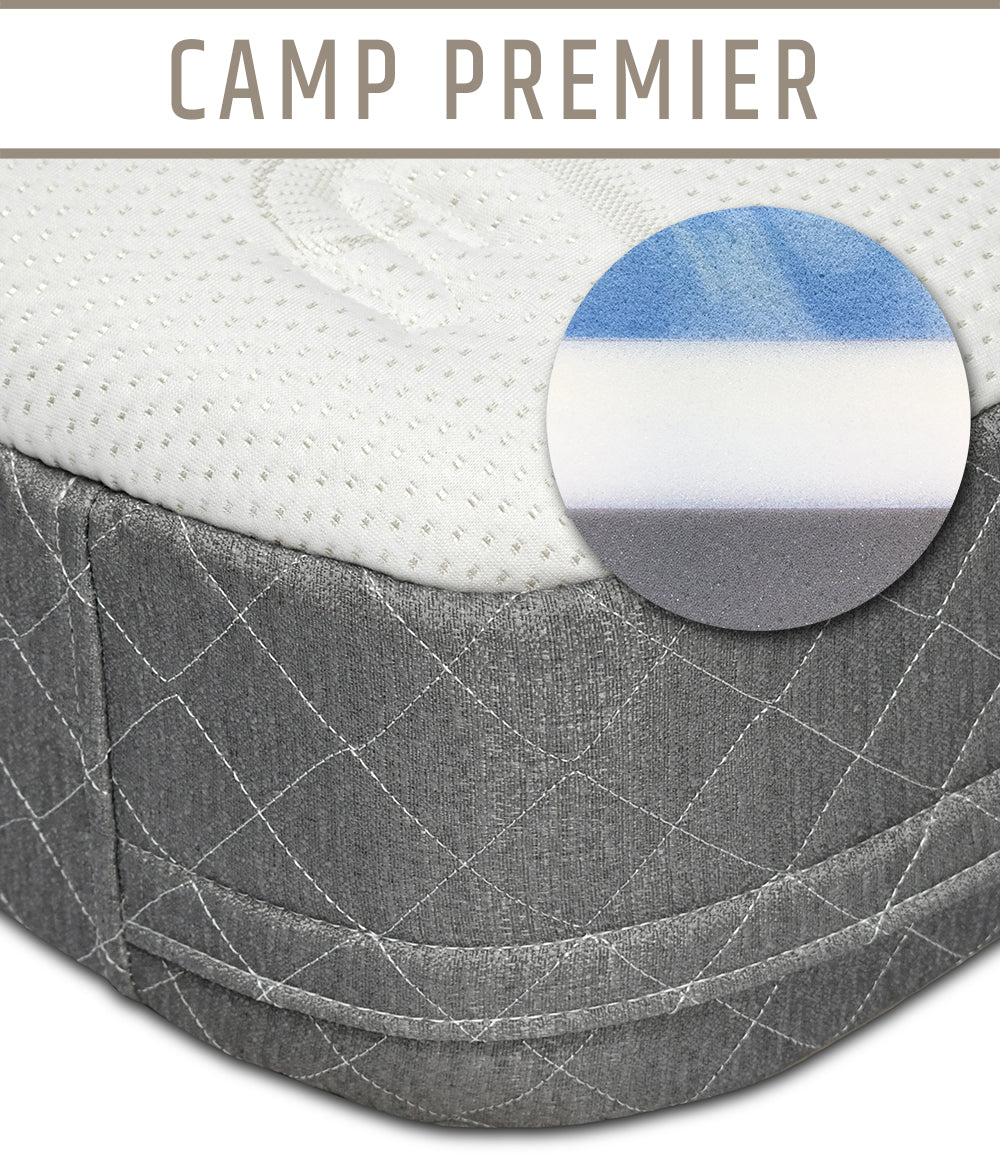 Camp Premier Cool Gel Memory Foam Bunk Mattress w/ Plush Quilted Cover