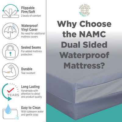 Bed-wetting Mattress - Dual-Sided:  Firm or Soft