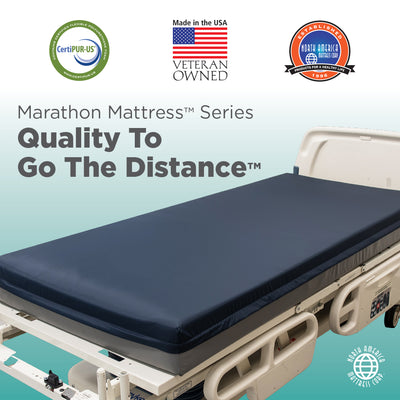 Marathon Mattress Bariatric Advanced Care Hospital Bed Memory Foam Mattress - Supports up to 500 lbs or 1000lbs.